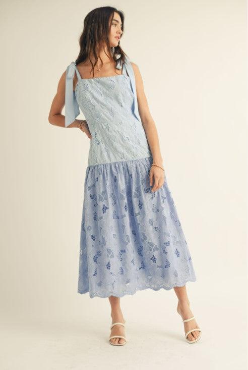 Color Block Blue Dress