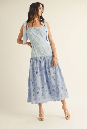 Color Block Blue Dress