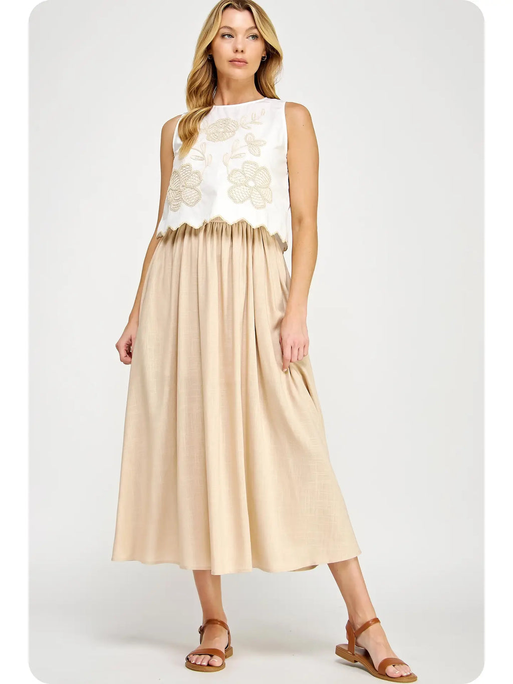 Embroidery Linen Dress